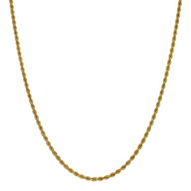 Pre-Owned 9ct Yellow Gold 18 Inch Hollow Rope Chain Necklace