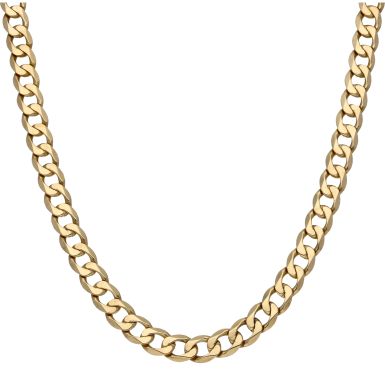 Pre-Owned 9ct Yellow Gold 22.5 Inch Heavy Curb Chain Necklace