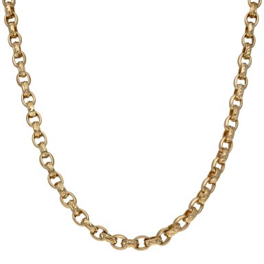 Pre-Owned 9ct Gold 25" Pattern & Polish Belcher Chain Necklace