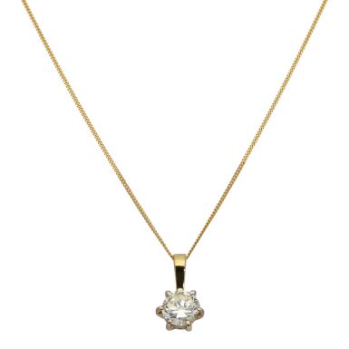 Pre-Owned 18ct Gold 1.55ct Diamond Solitaire Pendant Necklace