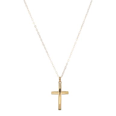 Pre-Owned 9ct Yellow Gold Lightweight Cross & Chain Necklace