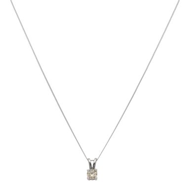 Pre-Owned 9ct White Gold 0.25 Carat Diamond Solitaire Necklace