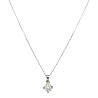 Pre-Owned 18ct White Gold 0.65 Carat Diamond Solitaire Necklace
