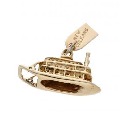 Pre-Owned 9ct Yellow Gold New Orleans Ship Boat Charm