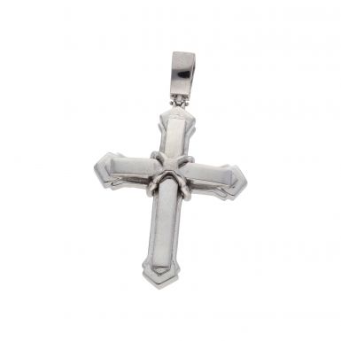 Pre-Owned 9ct White Gold Large Cross Pendant