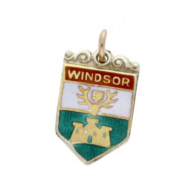 Pre-Owned 9ct Yellow Gold & Enamel Windsor Shield Charm