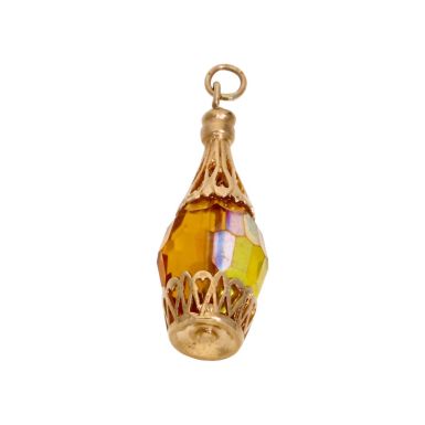 Pre-Owned 9ct Yellow Gold Crystal Set Bottle Charm