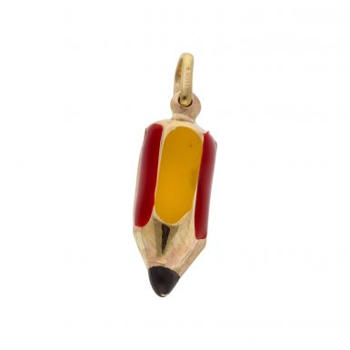 Pre-Owned 9ct Yellow Gold & Enamel Pencil Charm