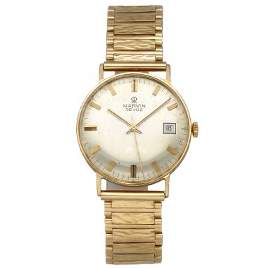 Pre-Owned Vintage 9ct Yellow Gold Marvin Revue Dress Watch