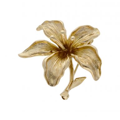 Pre-Owned 9ctYellow Gold Flower Brooch