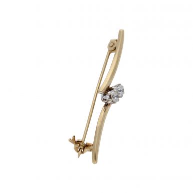 Pre-Owned 9ct Yellow Gold 0.25 Carat Diamond 2 Stone Brooch