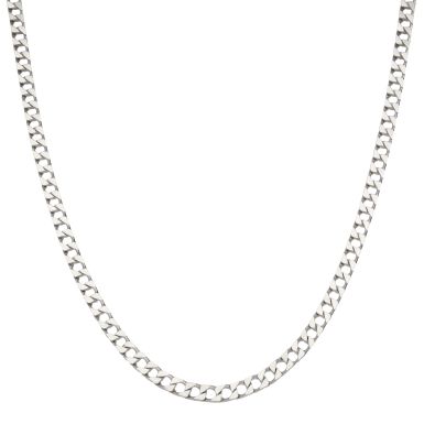 Pre-Owned Silver 20 Inch Square Curb Chain Necklace