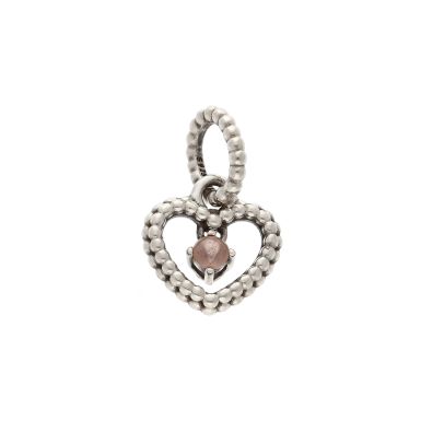 Pre-Owned Pandora Silver Gemstone Set Heart Dangle Charm