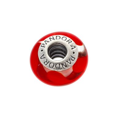 Pre-Owned Pandora Silver Red Bead Charm