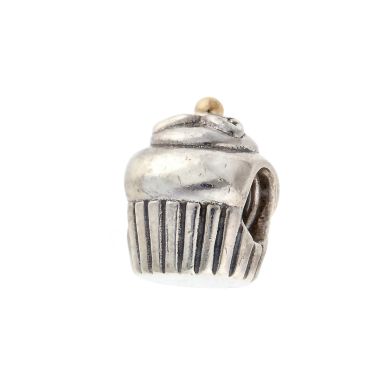 Pre-Owned Pandora Silver & Gold Cupcake Charm