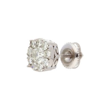 Pre-Owned 14ct Gold 0.50ct Diamond Halo Single Stud Earring
