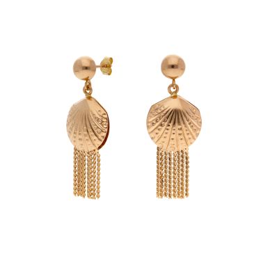 Pre-Owned 18ct Yellow Gold Shell & Tassle Drop Earrings