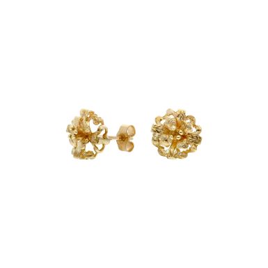 Pre-Owned 9ct Yellow Gold Floral Stud Earrings