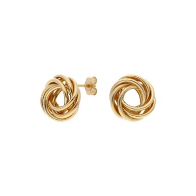 Pre-Owned 9ct Yellow Gold Knot Stud Earrings