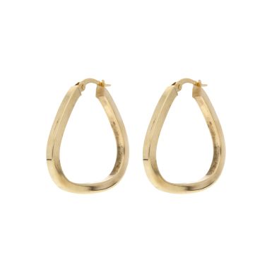 Pre-Owned 9ct Yellow Gold Triangle Creole Earrings