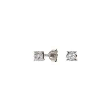 Pre-Owned 9ct White Gold Diamond Cluster Stud Earrings