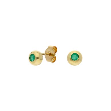 Pre-Owned 18ct Yellow Gold Emerald Stud Earrings