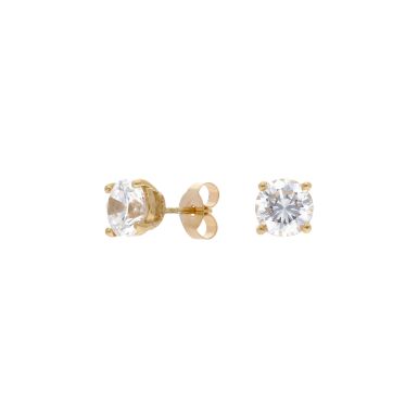 Pre-Owned 14ct Yellow Gold Cubic Zirconia Stud Earrings