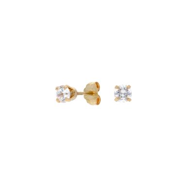Pre-Owned 14ct Yellow Gold Cubic Zirconia Stud Earrings