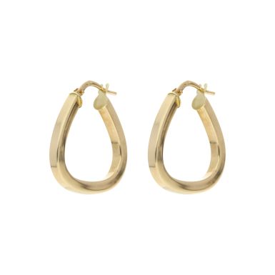 Pre-Owned 9ct Yellow Gold Triangle Handbag Creole Earrings