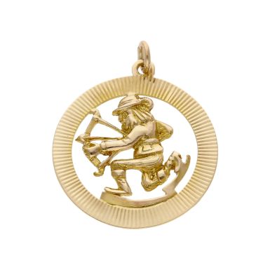Pre-Owned 9ct Yellow Gold Robin Hood Archery Charm Pendant