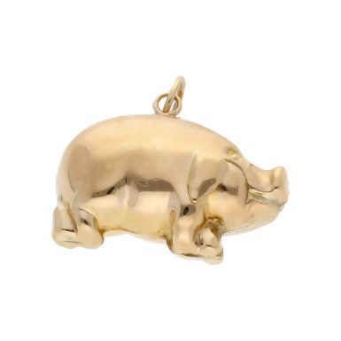 Pre-Owned 9ct Yellow Gold Hollow Pig Charm