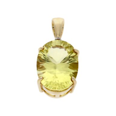 Pre-Owned 9ct Yellow Gold Oval Quartz Pendant