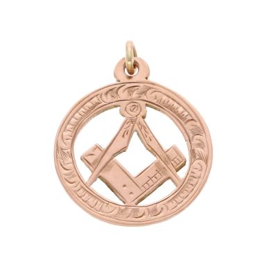 Pre-Owned 9ct Rose Gold Masonic Pendant