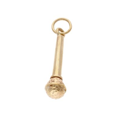Pre-Owned 9ct Yellow Gold Solid Microphone Charm Pendant