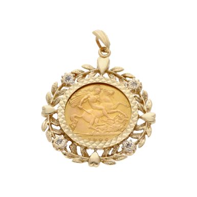 Pre-Owned 1906 Half Sovereign Coin In 9ct Pendant Mount