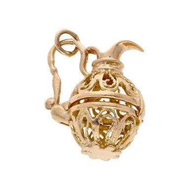 Pre-Owned 9ct Yellow Gold Opening Filigree Jug Pendant