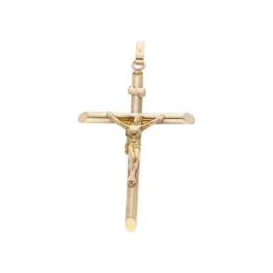 Pre-Owned 9ct Yellow Gold Large Hollow Crucifix Pendant
