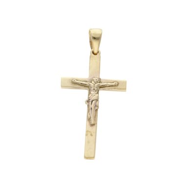 Pre-Owned 9ct Yellow Gold Solid Crucifix Pendant