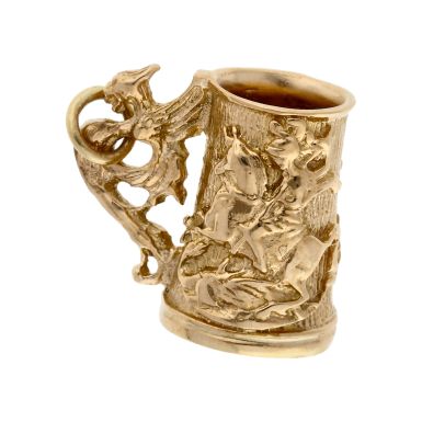 Pre-Owned Vintage 1966 9ct Gold St.George & Dragon Tankard Charm