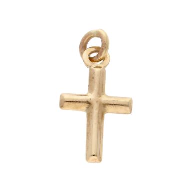 Pre-Owned 9ct Yellow Gold Small Hollow Cross Charm Pendant