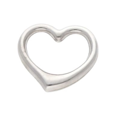 Pre-Owned 9ct White Gold Hollow Floating Heart Pendant