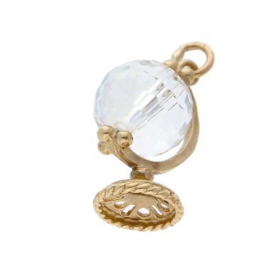 Pre-Owned 9ct Yellow Gold Crystal Globe Charm