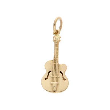 Pre-Owned 9ct Yellow Gold Hollow Bass Guitar Charm