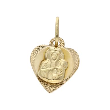 Pre-Owned 9ct Yellow Gold Our Lady Heart Pendant