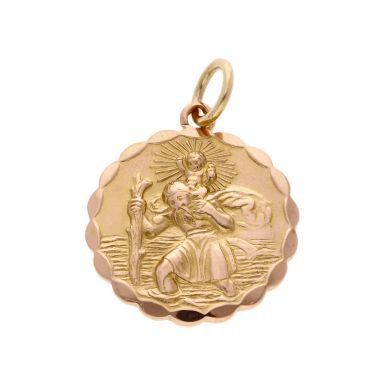Pre-Owned Vintage 1972 9ct Double Sided St.Christopher Pendant