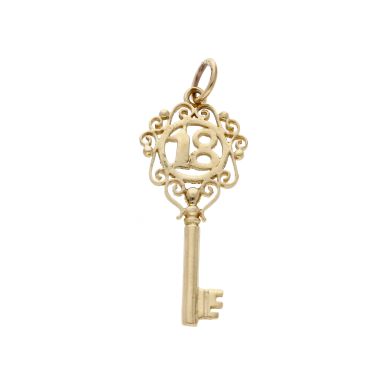 Pre-Owned 9ct Yellow Gold Age 18 Key Charm