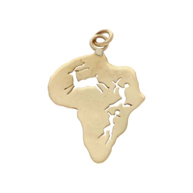 Pre-Owned 9ct Yellow Gold Africa Map Charm