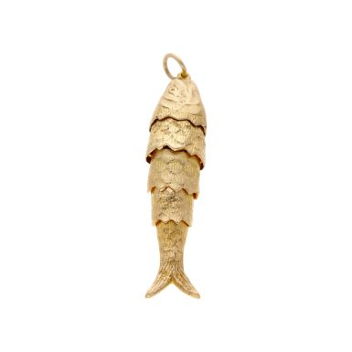 Pre-Owned 9ct Yellow Gold Moving Fish Charm Pendant