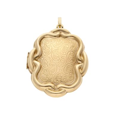 Pre-Owned 9ct Yellow Gold Patterned Locket Pendant