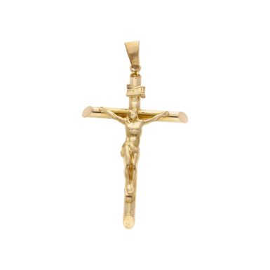 Pre-Owned 9ct Yellow Gold Hollow Crucifix Pendant